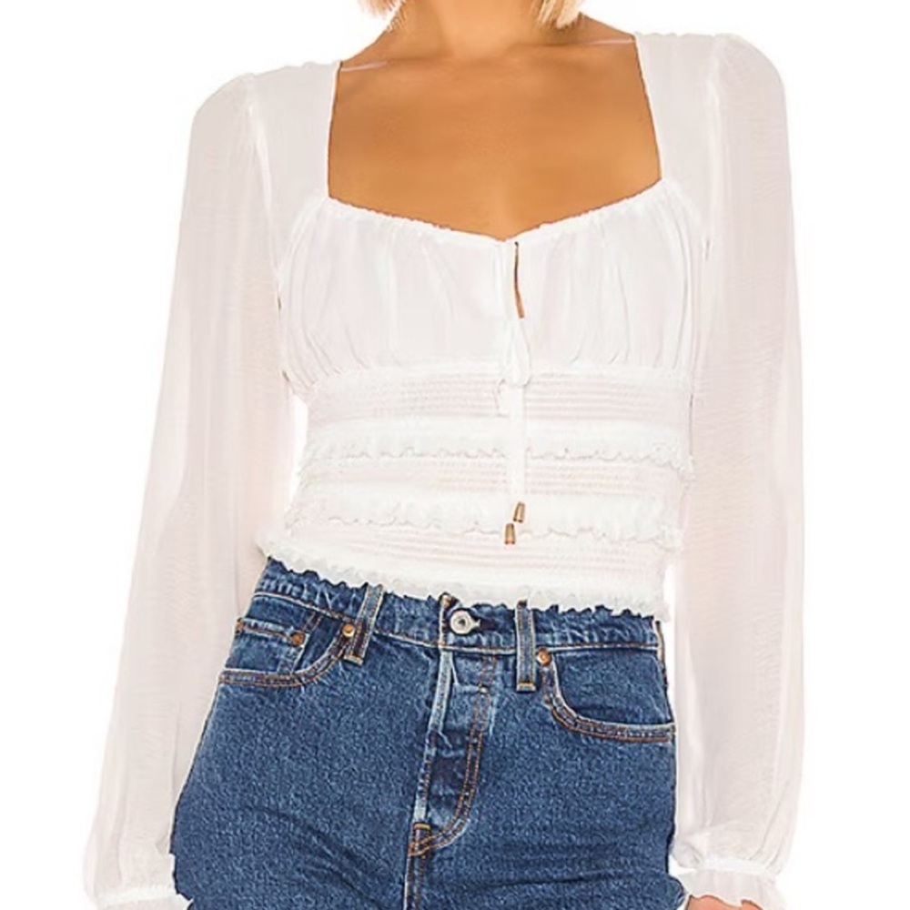 Free People Solid Lolita Blouse White